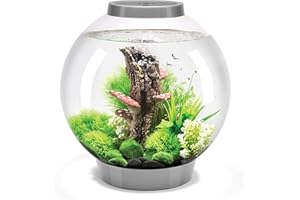 biOrb 72006 CLASSIC 30 LED silber - dekoratives Aquarium Komplett-Set mit Filter-System, LED-Beleuchtung und Keramik-Kies aus widerstandsfähigem Acryl-Glas