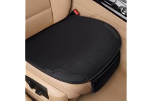 Marjoramy Sitzkissen Auto Vordersitze 51x50cm – Universal Sitzauflagen Auto Atmungsaktiv, rutschfest Autositzschoner Vorne, Weiche Sitzauflage gegen Schwitzen für Autos, SUV, LKW (Schwarz)