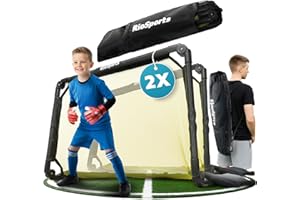 ‎RIOSPORTS Fußballtor Garten Kinder 2er Set – Faltbar & Stabil nach harten Schüssen – Mit Tragetasche – Geschenkidee für Jungs & Mädchen