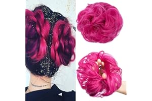 Cybelleza Extension per Chignon Hair Ribbon Estensioni coda di cavallo Extension Capelli ondulati Ricci Disordinati Panino Ciambella Capelli Chignons Capelli (Rosa)