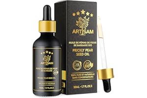 ARTISAM MEILLEURE HUILE ANTI-AGE HUILE DE PÉPINS DE FIGUE DE BARBARIE BIO - Top 1 des soins anti-rides et anti-cernes - Pressé à froid Certifiée 100% Bio Pure et Naturelle - Extra Vierge 50 mL Vegan