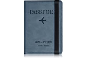 Toctax Custodia per passaporto, copertina per passaporto con blocco RFID, supporto per passaporto per donna e uomo, custodia da viaggio per documenti di viaggio