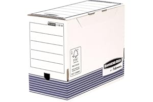 ‎BANKERS BOX Bankers Box Archivschachtel A4+ Format, 200 mm Rückenbreite, System Serie, mit schnellem FastFold Aufbau, aus 100% recyceltem Karton, Pack mit 10 Stück