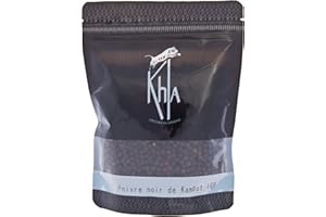 ‎KHLA Khla - Kampot Pfeffer Schwarz Bio 250g - Schwarzer Pfefferkörner Ganz Biologisch - Grand Cru - Zutat Küchen - Direkt vom Erzeuger - Schwarze Körner Ganze für Mühle - Herkunft Kambodscha
