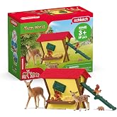 SCHLEICH Yaban Hayvanları Besleme | 3 yaşından b&uuml;y&uuml;k oyun seti | fig&uuml;rler, bir&ccedil;ok fonksiyon ve aksesuar i&ccedil;eren kutu | sağlam 
