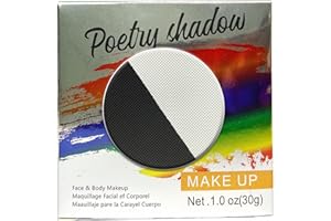 HISUNBEN Farba do twarzy i bodypaint – klasyczny biały + czarny, 30 g, wysokiej jakości, profesjonalny, pojedynczy pojemnik na bazie wody, farba do twarzy i ciała dla dorosłych, na karnawał