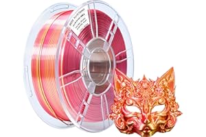 iBOSS PLA Plus filament do drukarki 3D, PLA+ filament 1,75 mm, dwukolorowy filament jedwabny, współwytłaczany, błyszczący filament do druku 3D, 1 kg do drukarki 3D FDM, dwukolorowy, czerwone złoto