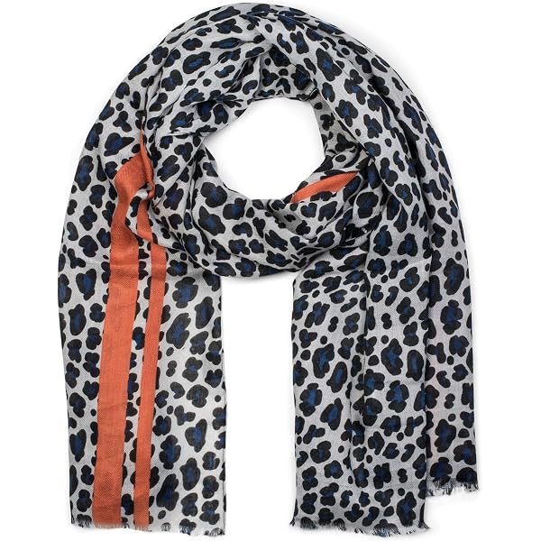 Ever Bloom Sciarpa da donna con motivo leopardato, sciarpa leggera con frange, alla moda ed elegante, estiva e Helbst Leo Sciarpe da donna, Leo Camel, 180*85