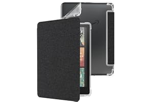 WALNEW Case for 7" Kindle Paperwhite 12th Generation 2024 and Kindle Colorsoft Signature Edition, Clear Soft TPU Back Protective Cover for 2024 Kindle Paperwhite (Black)