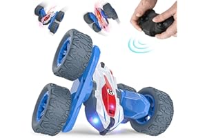 MERMOE Voiture Télécommandée Enfant, 4x4 Télécommandée Tout Terrain 360 Degrés RC Crawler Car 2.4GHz Rechargeable Camion Radiocommandés Rapide Jouet Course Jeux Exterieur Interieur Cadeau Garcon Fille 3+ Ans