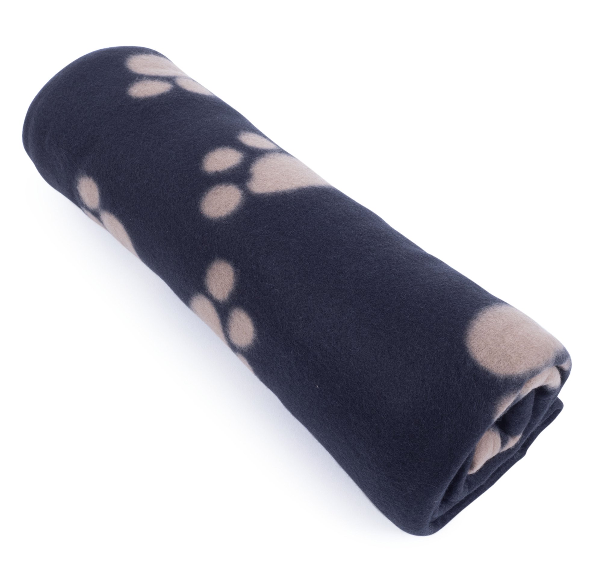 Petface Archie S Fleece Comforter Paw Print Blanket For Dog Black