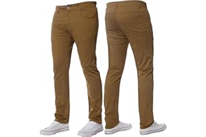 BRAND KRUZE Mens Stretch Slim Fit Chino Trousers Casual Work Jeans Pants