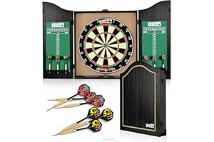 ONE80 Set di bersaglio con 6 freccette in acciaio, punta in metallo, bersaglio di carta, bersaglio per freccette