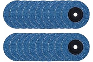 HOTCKB 20 Pezzi Disco a Lamelle 50mm Dischi Lamellari Metallo Grana 120 Blu Dischetti Abrasivi Lamellare per Smerigliatrice Angolare