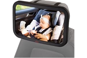 Lusso Gear Rücksitzspiegel Baby | Größter und Stabilster Autospiegel Baby mit Mattierter Oberfläche, Kristallklare Sicht auf Kind im Rücksitz | Stabiler & Bruchsicherer Spiegel Auto Baby (Schwarz)
