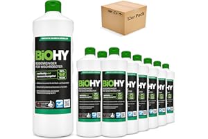 BiOHY Floor Cleaner for Wiping Robots (12 x 1l Bottle) | Concentrate for all wiping & suction robots with wet function | sustainable & ecological (Bodenreiniger für Wischroboter)