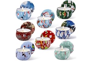 DONGQI Velas perfumadas de Navidad Juego de regalo,8 Piezas Velas Aromaticas Perfumadas Navideñas de Soja de Aromaterapia Cera de Soja Natural Vela para Boda Navidad Cumpleaños Día de San Valentín