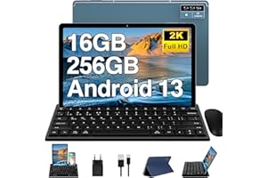 Oangcc 2k+ Tablet 11 Pollici Android 13, 16GB RAM+256GB ROM (TF 1TB) 5G WiFi, 2000X1200 Pixel, 4 Altoparlantis, Octa Core 2.0Ghz |8600mAh |5+13+2MP |BT 5.0 | 2 in 1 Tablet con Mouse e Tastiera - Blu