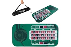 GAMBLUXE Roulette-Tischmatte, strapazierfähig, wasserabweisend, aus 3 mm dickem Gummi, verstärkt mit stabilen Nähten, tragbare Casino-Roulette-Matte mit Tragetasche, 119,4 x 58,4 cm