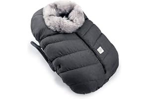 7 A.M. 7AM Enfant Car Seat Covers - Cocoon Baby Cover for Boys & Girls, Rain & Snow Repellent, Breathable Windproof, Center Zipper, Universal Fit for Infant Car Seat (0-12M)