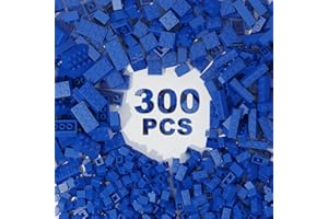 TTEHGB TOY 300 PCs Classic Building Bricks, Blue Bulk Bricks, Compatible With All Major Brand Parts and Pieces, Creative Building Block Toys for Boys Girls (Blue)