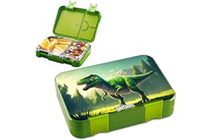 Jarlson® Brotdose Kinder mit Fächern TONI [AUSLAUFSICHER] - Bento Lunchbox mit Trennfächern - Frühstücksbox für Schule, Kita & Kindergarten - Jausenbox für Jungen & Mädchen - Vesperbox (Dinosaurier)