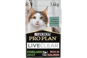 PURINA ONE Purina Pro Plan Liveclear dla dorosłych sterylizowany - 1+ - Bogaty w łososia - 1,4Kg
