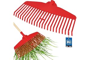 KOTARBAU® Trädgårdskratta - Plast - 48 cm - Extra-Click Funktion - Lövräfsa - Robust Räfsa - Plastkratta Trädgårdsräfsa - För