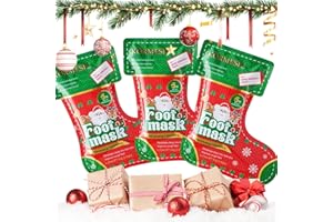 BODIIWULIU 3 Paires Masque Pieds, Masques Peeling Exfoliant Pieds, Masque pour les pieds de Noël, Hydratant et nourrissant, Convient aux peaux rugueuses, pour Femmes & Hommes
