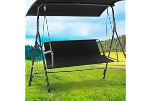 PRITOK Ersatz-Schaukelsitzbezug für Gartenschaukel: Ersatz Schaukelsitzbezug für Hollywoodschaukel Sitzbezüge für Gartenschaukel, wasserdichte Sitzbezug (115 cm x 48 cm x 48 cm, Schwarz)