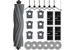 ALLOYTOOL 24 sztuki akcesoriów do robota odkurzającego Dreame L10s Pro Ultra Heat / L10s Ultra Gen 2 / X30 Ultra & MOVA E30 Ultra, 1 szczotka główna, 6 worków na kurz, 6 padów do wycierania, 4 filtry, 6