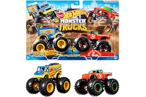 Hot Wheels Monster Trucks 2-Pack (Assorted Styles, One Random Set), Demolition Doubles Set of 2 Toy Vehicles in 1:64 Scale, For Kids & Collectors, FYJ64
