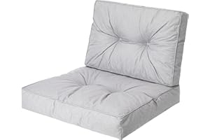 PillowPrim PillowPrim, Poduszki na palety, poduszka na krzesło, fotel rattanowy, do użytku na zewnątrz, poduszka do siedzenia, poduszka na krzesło, meble rattanowe, popiół, 60 x 60 cm