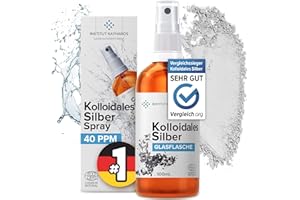 ‎INSTITUT KATHAROS Kolloidales Silber Spray 100mL | 100% natürlich 40 PPM | Hohe Konzentration, kleinere Partikeln, höhere Wirksamkeit | Made in the EU.