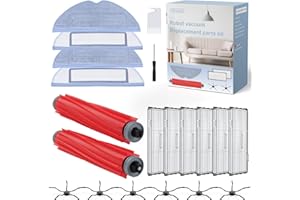 IRHODESY Kit de Remplacement pour Roborock S7 S7 Plus S7 MaxV S7 MaxV Ultra Robot Aspirateur avec 6 Filtres, 6 Brosses latérales, 4 Serpillières, 1 Brosse Principale
