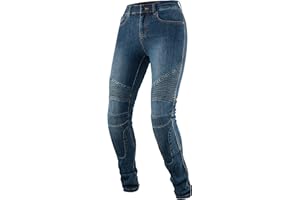 REBELHORN Vandal Lady Jeans da Moto Donna | Fodera in Fibra Aramidica | Protezioni per Ginocchia e Fianchi SAS-Tec | Tasca per Protezione del Coccige | Tapered Fit