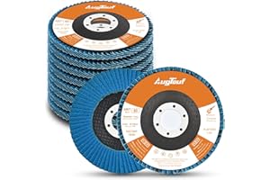AugTouf 4.5 Inch Flap Discs (80Grit x 10 PCS), Angle Grinder Sanding Wheel, High Density Abrasive Grinding Discs T29 Zirconia for Metal/Wood Grinding (7/8 inch Arbor Size)