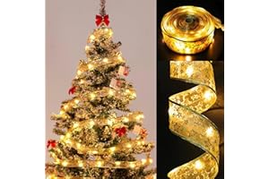 QUNKUN Guirnalda De Luces Navideñas, 5m Luces LED De Navidad, Luces De Cinta Para árbol De Navidad, Decoración De árbol De Navidad, Lazo De Luces Para árbol De Navidad, Luces La Cinta Del árbol Navidad