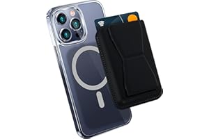 MyGadget Magsafe Wallet - Cartera Magnetica para Tarjetas y Soporte de Cuero sintético Compatible con Apple iPhone 15 I 14 | 13 | 12 Series - Negro