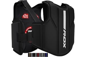 RDX Corpetto Protettivo, Boxe Torace Corpetti Maya Hide Pelle Perfetto per Boxe, MMA Allenamento, Arti Marziali, Sparring Coaching Corpo Guardia, Combattimento Kickboxing Taekwondo Palestra in casa