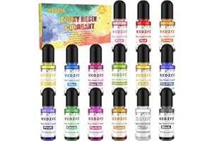 HXDZFX Colorant Resine Epoxy - 15 Couleurs Pigment Resine Epoxy Liquides Transparents, Colorant Resine à Haute Concentré pour Resine Le Bricolage, Fabrication Bijoux(10 ml Chacune)