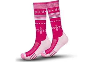 RAHHINT Calcetines de esquí para niños, mezcla de lana alpaca merino para niños y niñas, calcetines de compresión transpirables hasta la rodilla acolchados gruesos OTC para deportes de invierno al aire libre