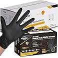 TitanFlex ThorGrip Heavy Duty Black Industrial Nitrile Gloves, 8-mil, Large, Case of 1000, Latex Free, Raised Diamond Texture, Powder Free, Food Safe, Rubber Gloves, Mechanic Gloves