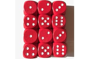 Spieltz Dadi standard in legno per giochi da tavolo, 16 mm, prodotti in Germania, 12 cubi rossi con occhi bianchi