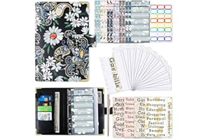 YUKNEES Budget Planner Budget Binder A6 Sparbuch mit Folien Cash Stuffing Budgetplaner Geldplaner Geldumschläge Budget Planer Umschlagmethode Geld Sparen Organizer Zubehör Deutsch für Cashstufing (Blume)