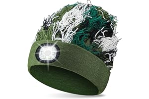 Quanquer LED Lighted Beanie Cap for Adults, USB Rechargeable LED Headlamp Hat, Unisex Winter Knit Hat Torch for Running Cycling Camping, Christmas Gifts for Men Women