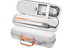 RAIACE Estuche rígido de Transporte Compatible con la Plancha de Pelo Dyson Airstrait, Bolsa de Almacenamiento para Viajes. (Solo se Vende el Estuche) - Gris