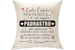 Hasodeo Mejor Padrastro del Universo Regalos de Padrastro Funda de Cojín Decorativa 45x45 cm Original Regalos para Bonus Papa Padrastro Cumpleaños Día del Padre Regalos (Padrastro)