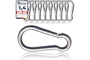 PinPro Feuerwehr-Karabiner nach DIN 5299C mit Traglast bis 650kg | Mehrere Größen wählbar | Mengen- und Vorteilspack | Aus verzinktem Stahl