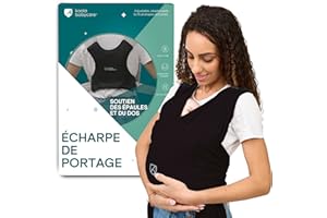 Koala Babycare Une écharpe de portage facile à enfiler, réglable, unisex - Porte-bébé multifonctionnel pour jusqu’à 9 kg - Noir - Design Enregistré KBC®